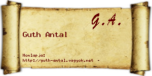 Guth Antal névjegykártya